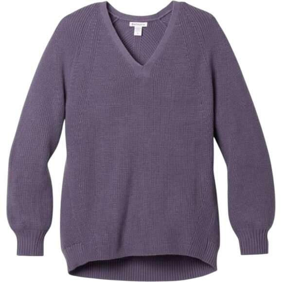 Athleta Sweaters - Athleta Purple Merino Wool Blend V-Neck Loose Fitting Sweater - Size S - EUC